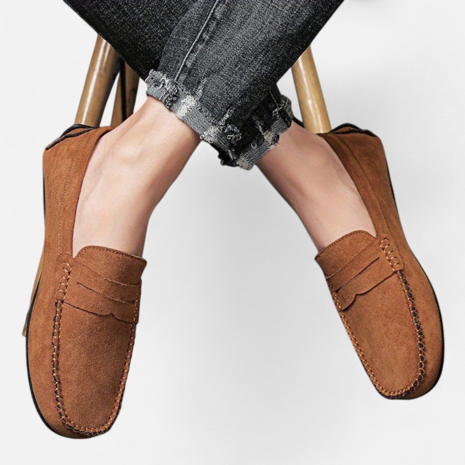 Dorevelle Men's Elegant Leather Slip-On Loafers for Stylish Comfort
