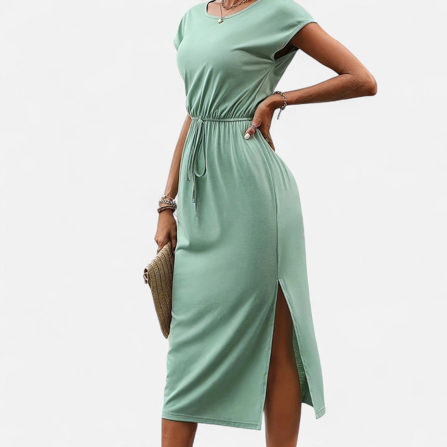 Dorevelle Women's Elegant White Dress with Stylish Heritage Knot Detail