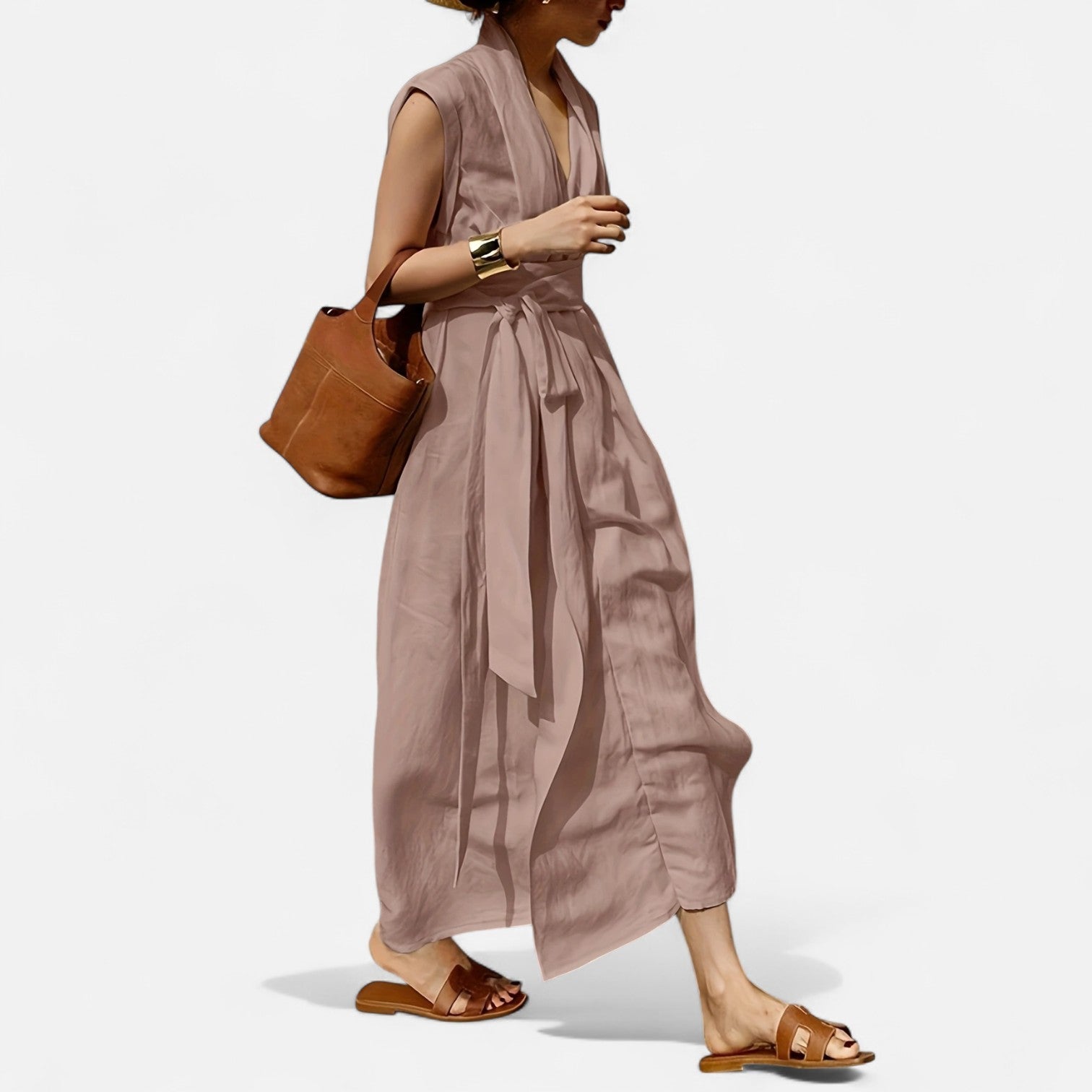 Dorevelle Women's Sleeveless Linen Dress – Elegant Heritage Style for Chic Summery Looks