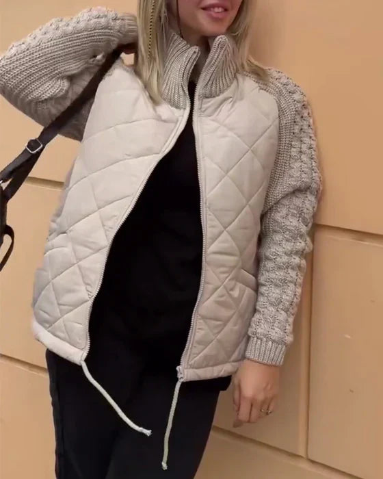 Stylish Solid Color Coat with Zipper and High Collar for Optimal Protection