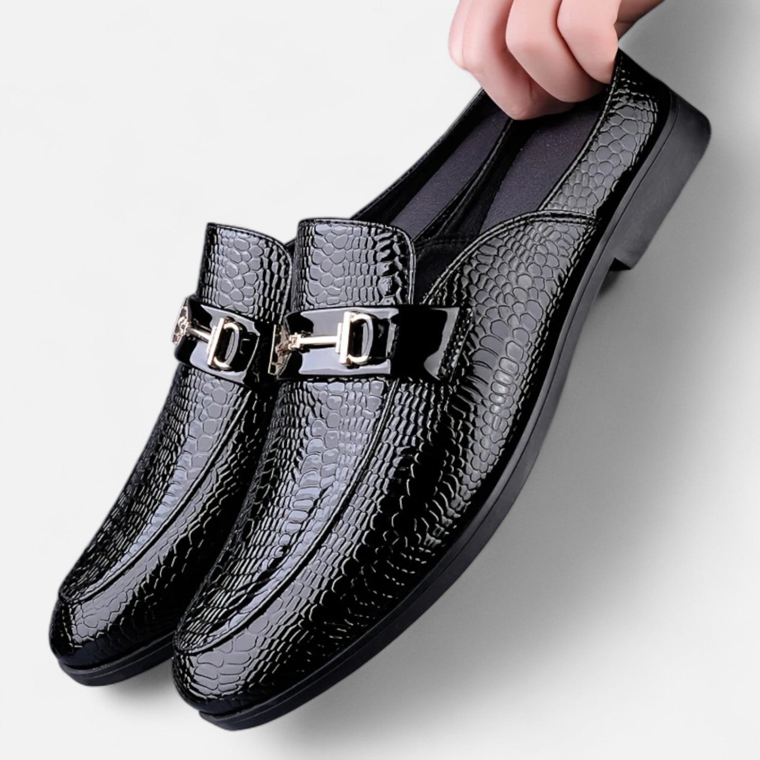 Dorevelle Men’s Dress Loafers with Stylish Buckle & Classic Round Toe Design