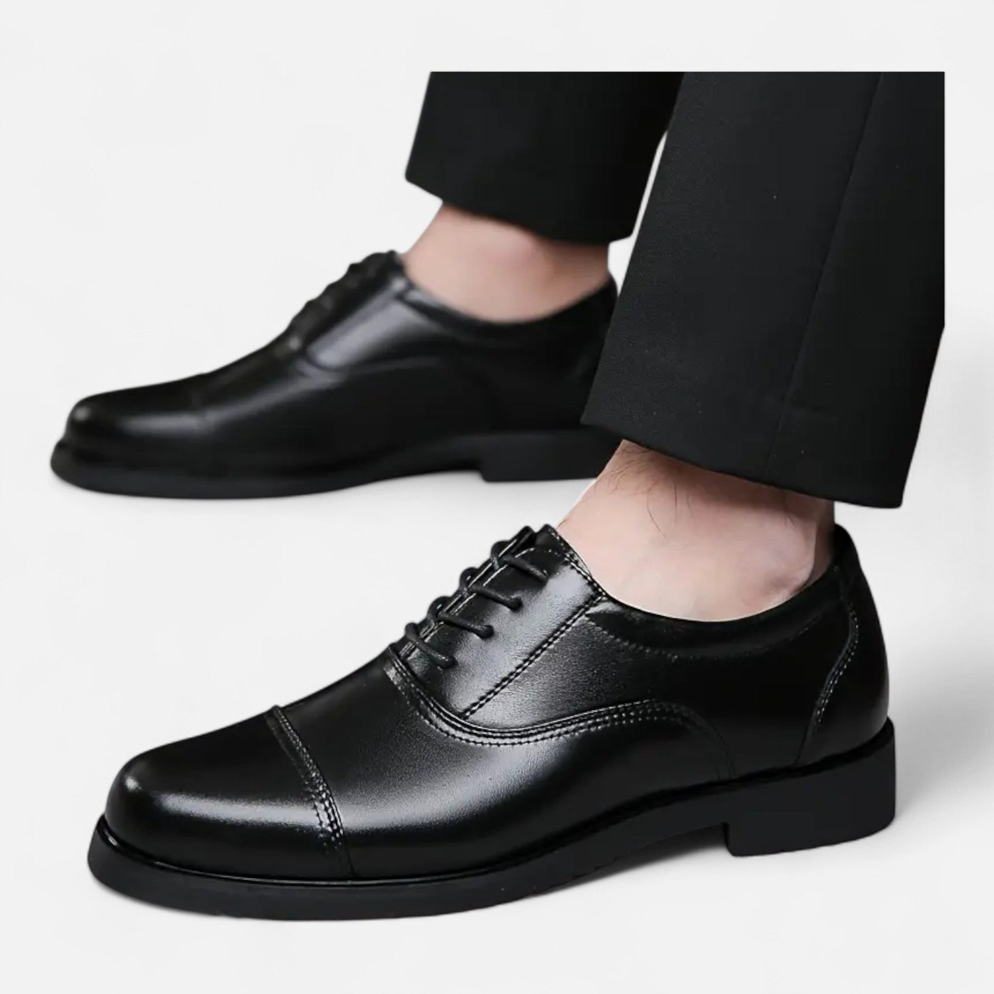 Dorevelle Herren elegante Synthetik-Lederschnürschuhe