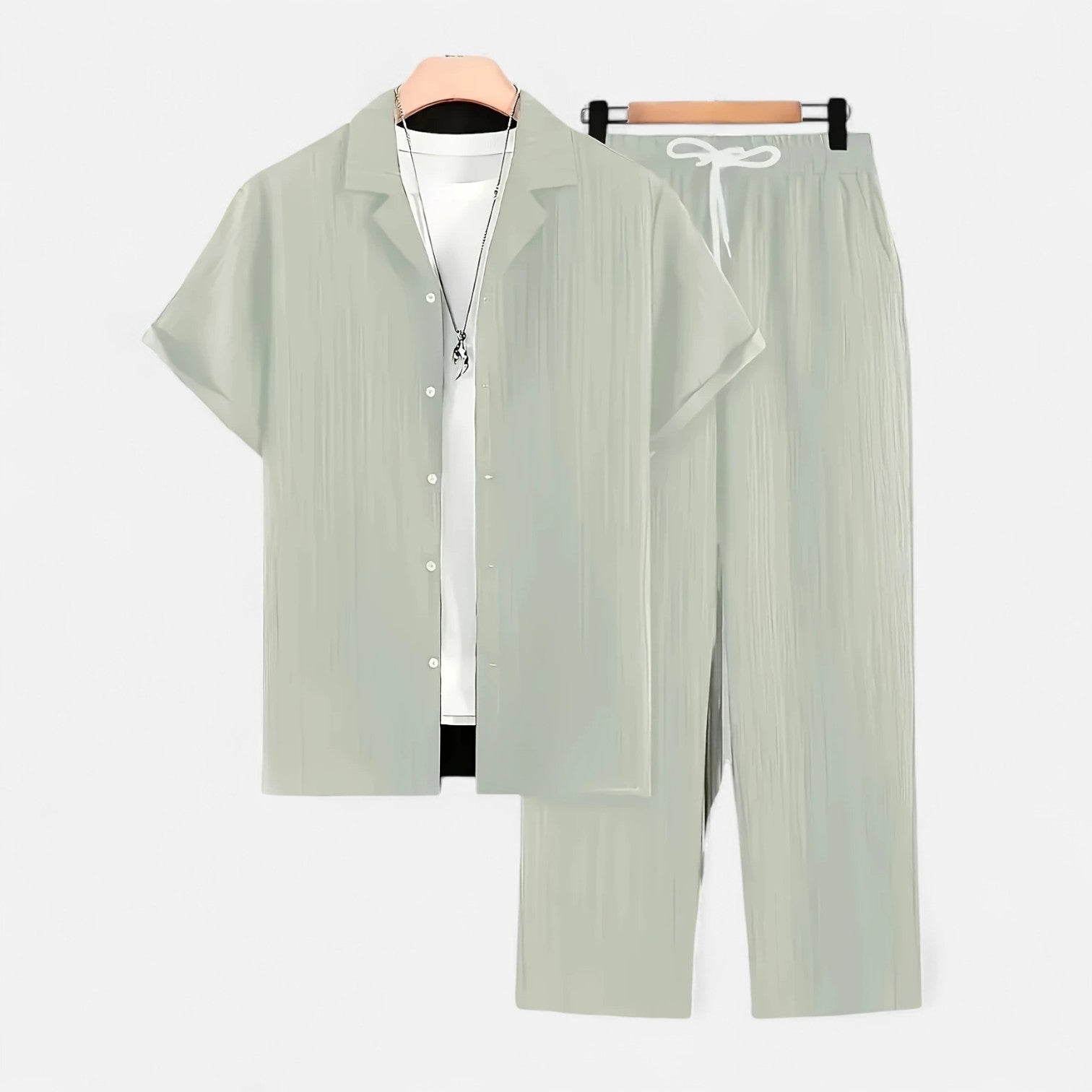 Dorevelle Men’s Linen Set – Stylish Riviera Button-Up Comfort