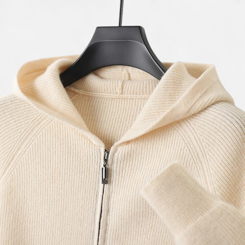 Dorevelle | Herren Zipper-Hoodie aus Heritage Merino Wolls Signatur-Design