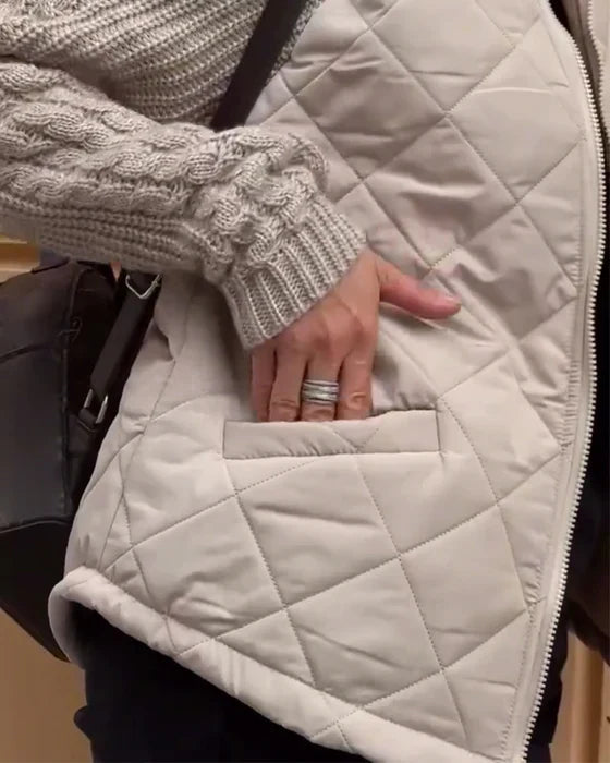 Stylish Solid Color Coat with Zipper and High Collar for Optimal Protection