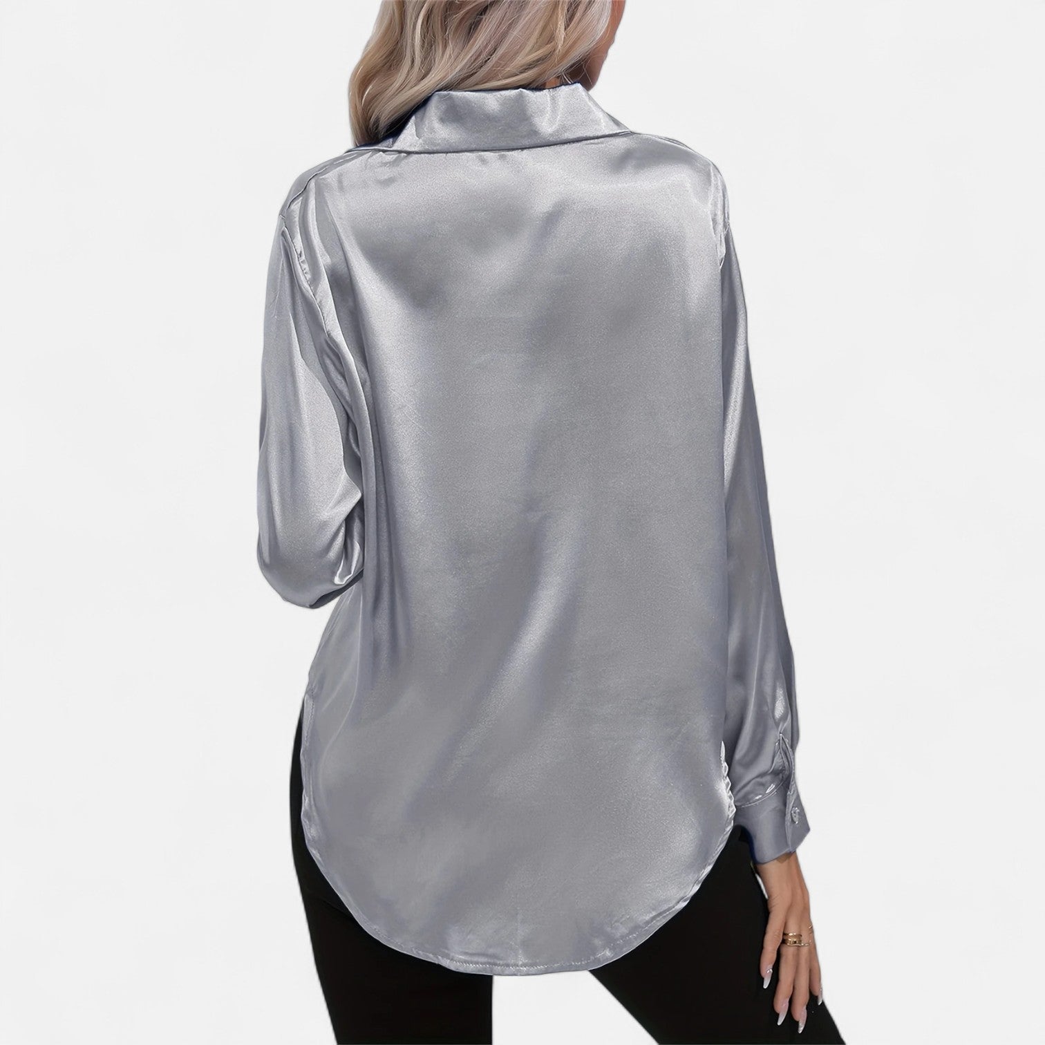 Dorevelle Women's Elegant Satin Shirt with Heritage Collar for a Classic Stylish Look