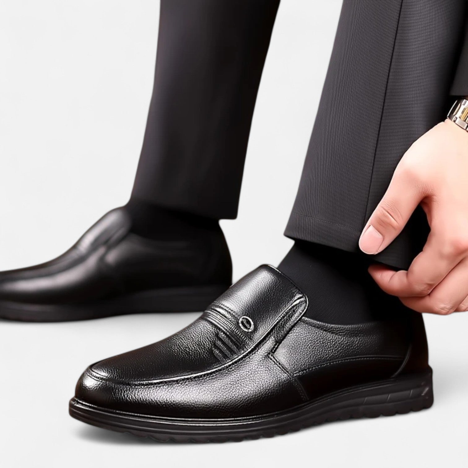 Dorevelle Men's Premium Leather Loafers – Stylish Ivy Slip-On Comfort