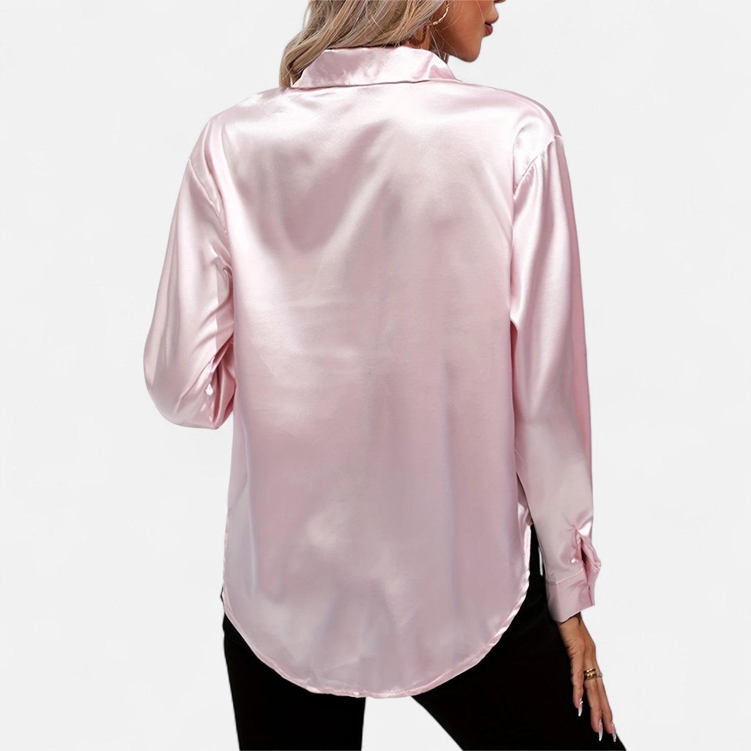 Dorevelle Women's Elegant Satin Shirt with Heritage Collar for a Classic Stylish Look