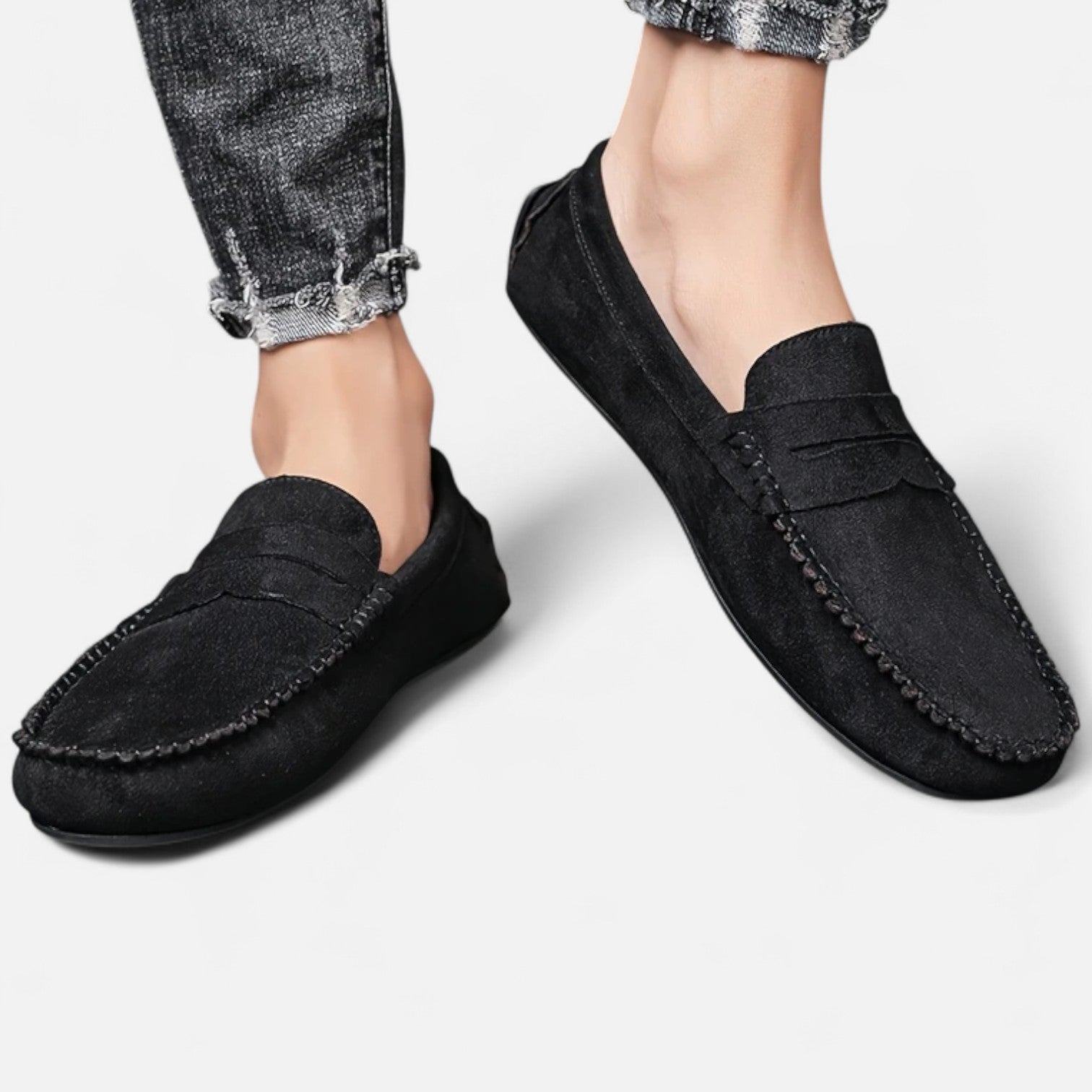 Dorevelle Men's Elegant Leather Slip-On Loafers for Stylish Comfort