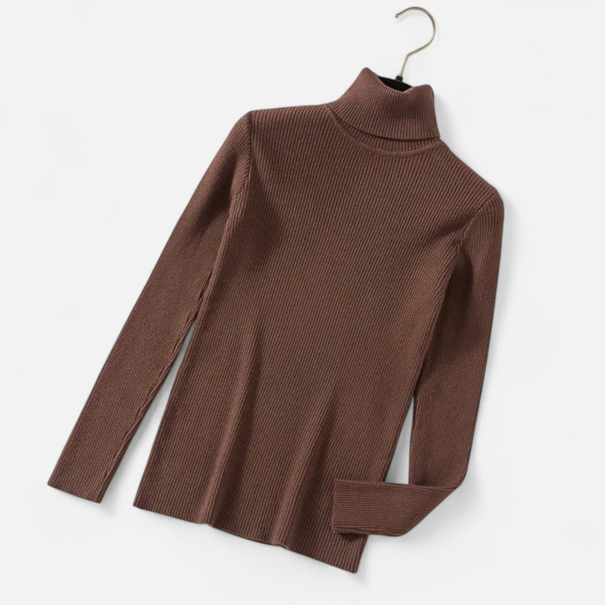 Dorevelle | Women’s Cozy Ribbed Turtleneck – Stylish Foldover Winter Elegance