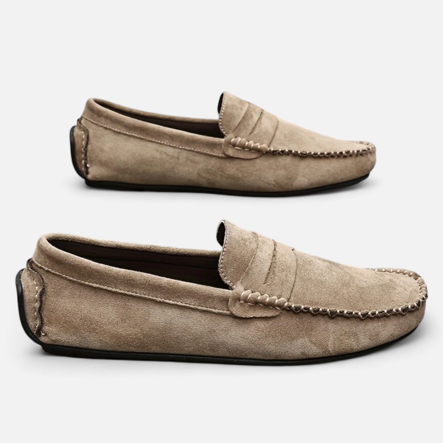 Dorevelle Men's Elegant Leather Slip-On Loafers for Stylish Comfort