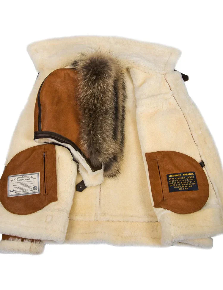 Meti – Cozy Sheepskin Jacket with Luxurious Fur Hood for Maximum Comfort