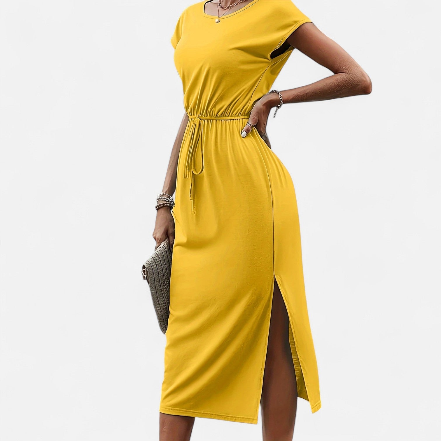 Dorevelle Women's Elegant White Dress with Stylish Heritage Knot Detail