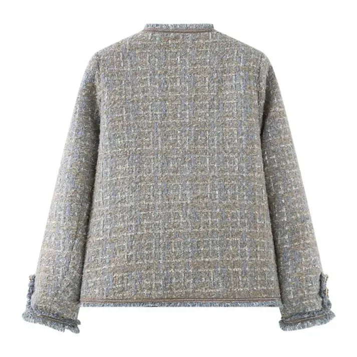 Elegant tweed jackets with fringes, button details, and practical pockets – stylish for women