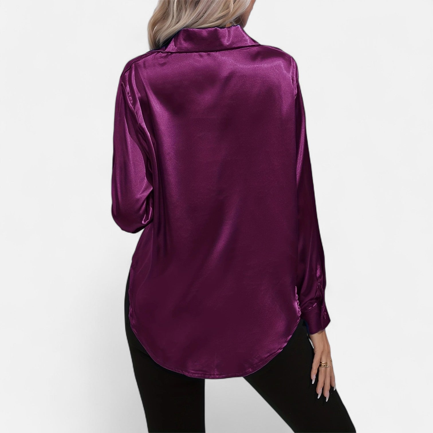 Dorevelle Women's Elegant Satin Shirt with Heritage Collar for a Classic Stylish Look