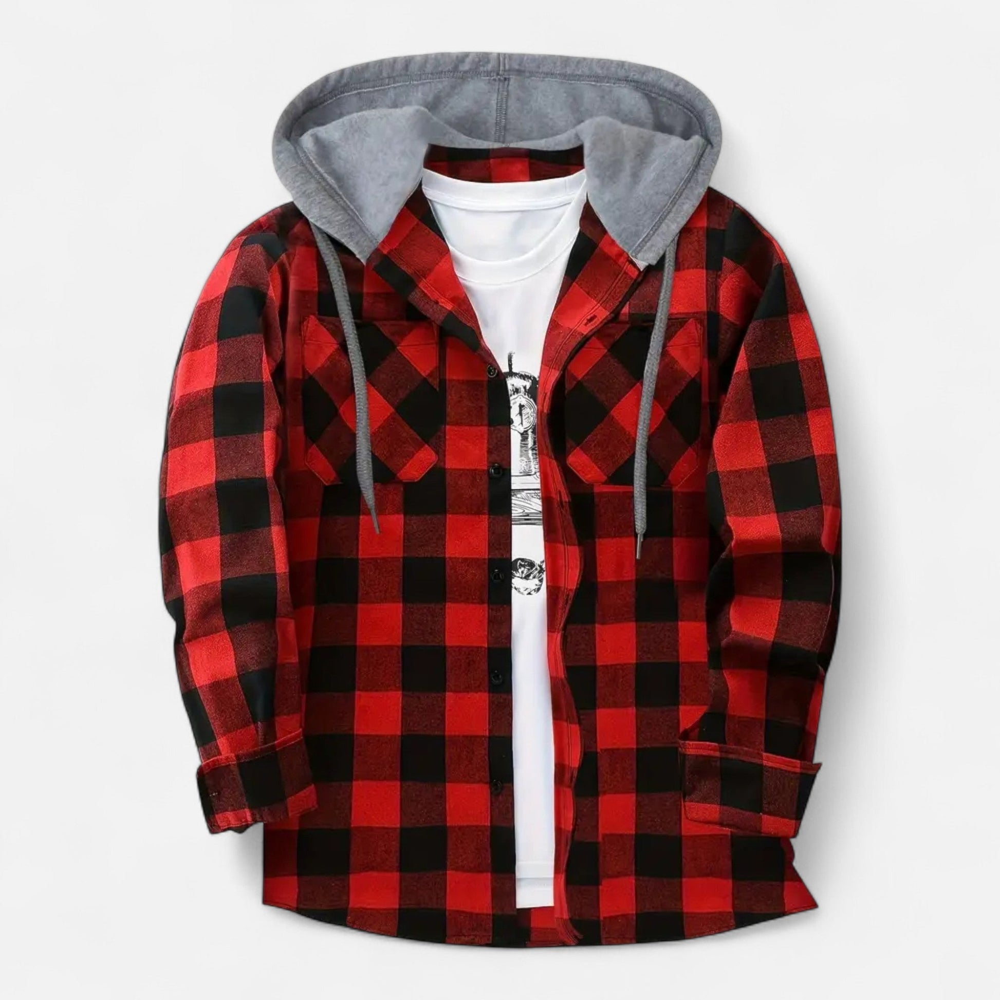 Dorevelle men’s stylish button-up hooded sweater for a casual yet trendy look