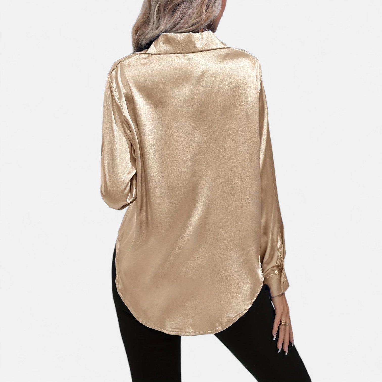 Dorevelle Women's Elegant Satin Shirt with Heritage Collar for a Classic Stylish Look
