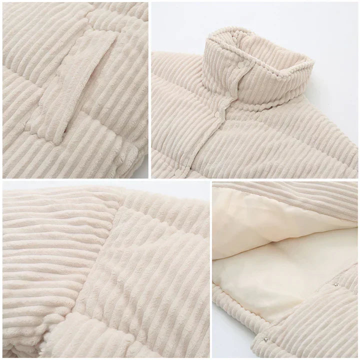 Stylish and warm corduroy winter jacket for women – perfect for the cold season