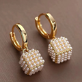 Stylish Earrings with Elegant Cubic Pearls