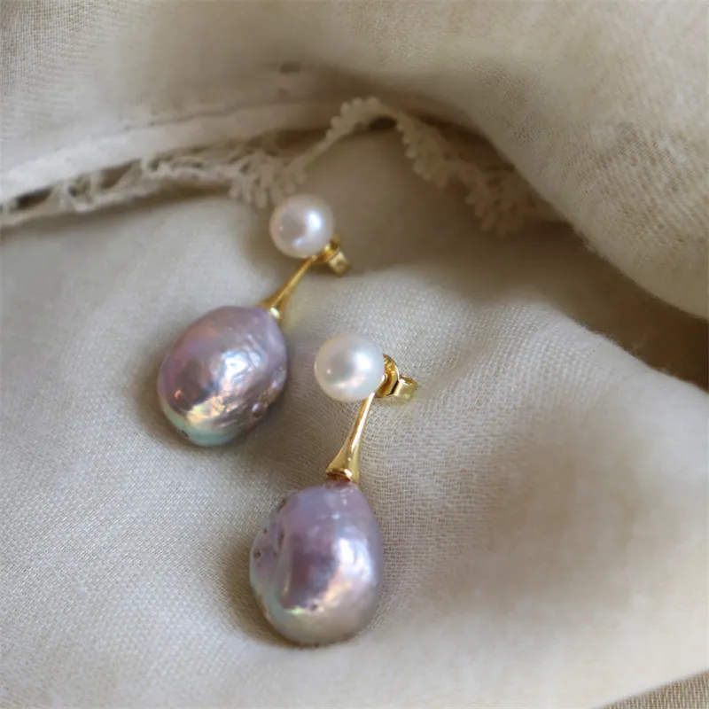 Exquisite Lilac Pearl Earrings for a Touch of Elegance