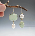 Charming Vintage Green Stone Earrings