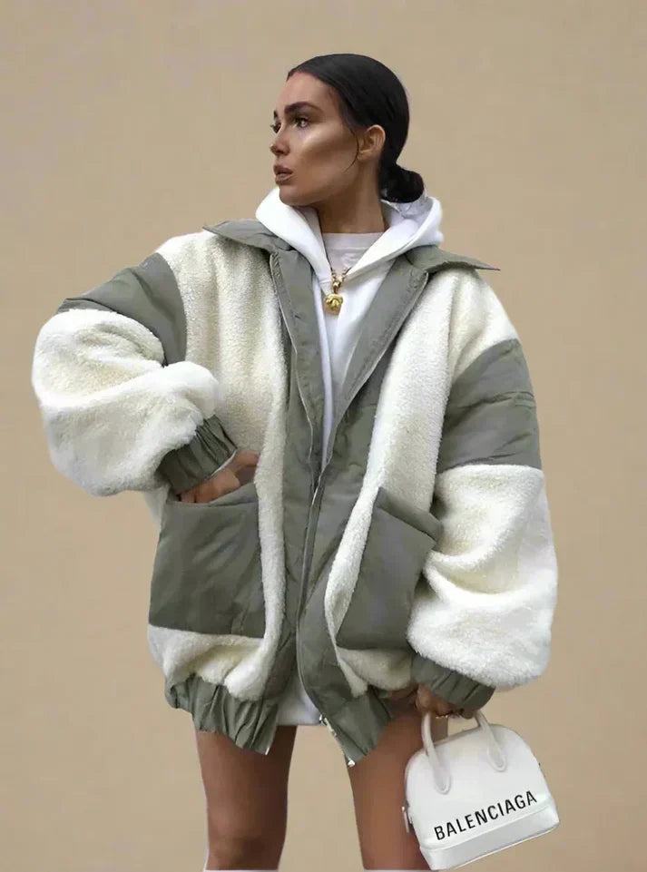 Comfortable women's winter fleece jackets with button-up front and zipper