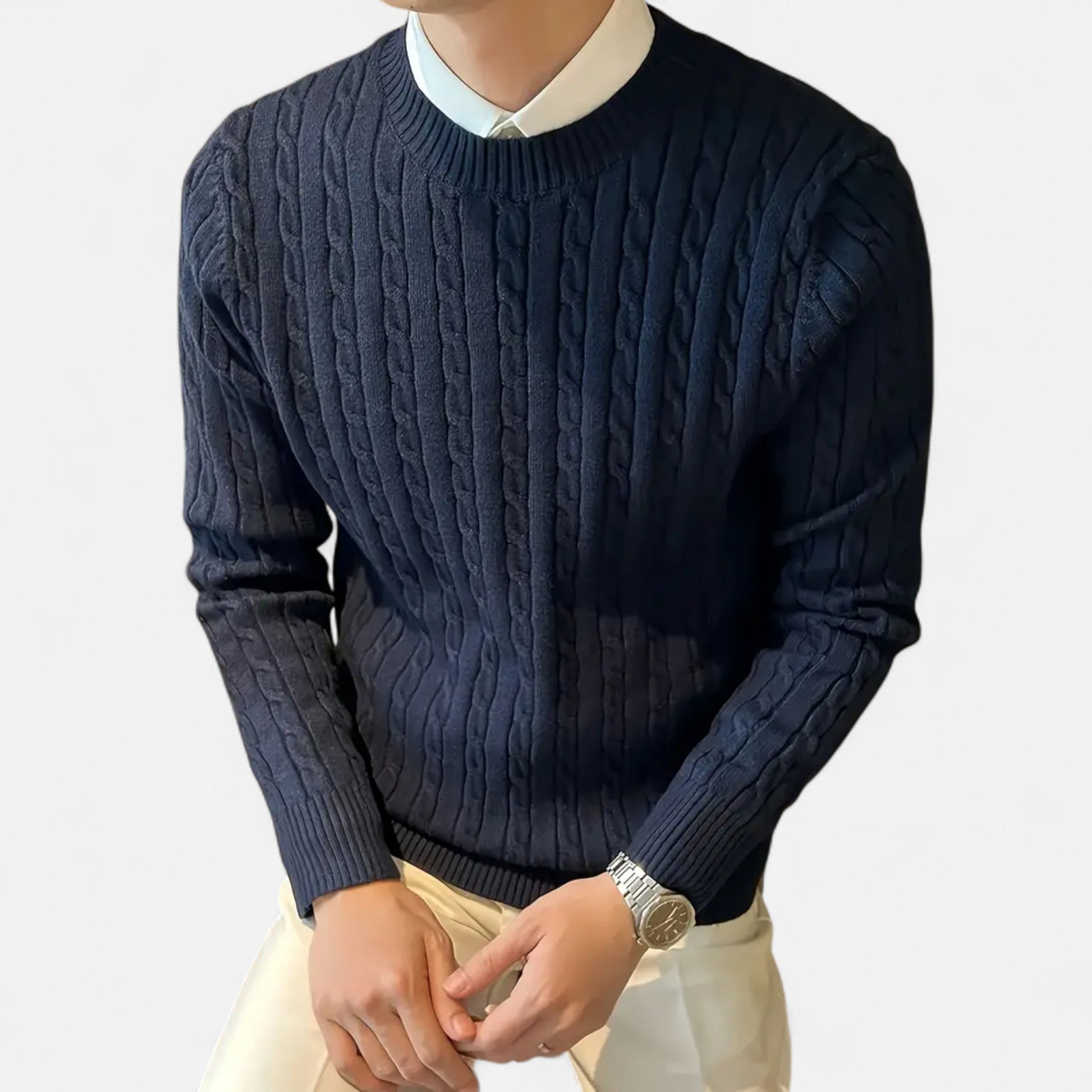 Dorevelle Herren Kabelstrickpullover – Zeitloser Heritage Rundhalsausschnitt