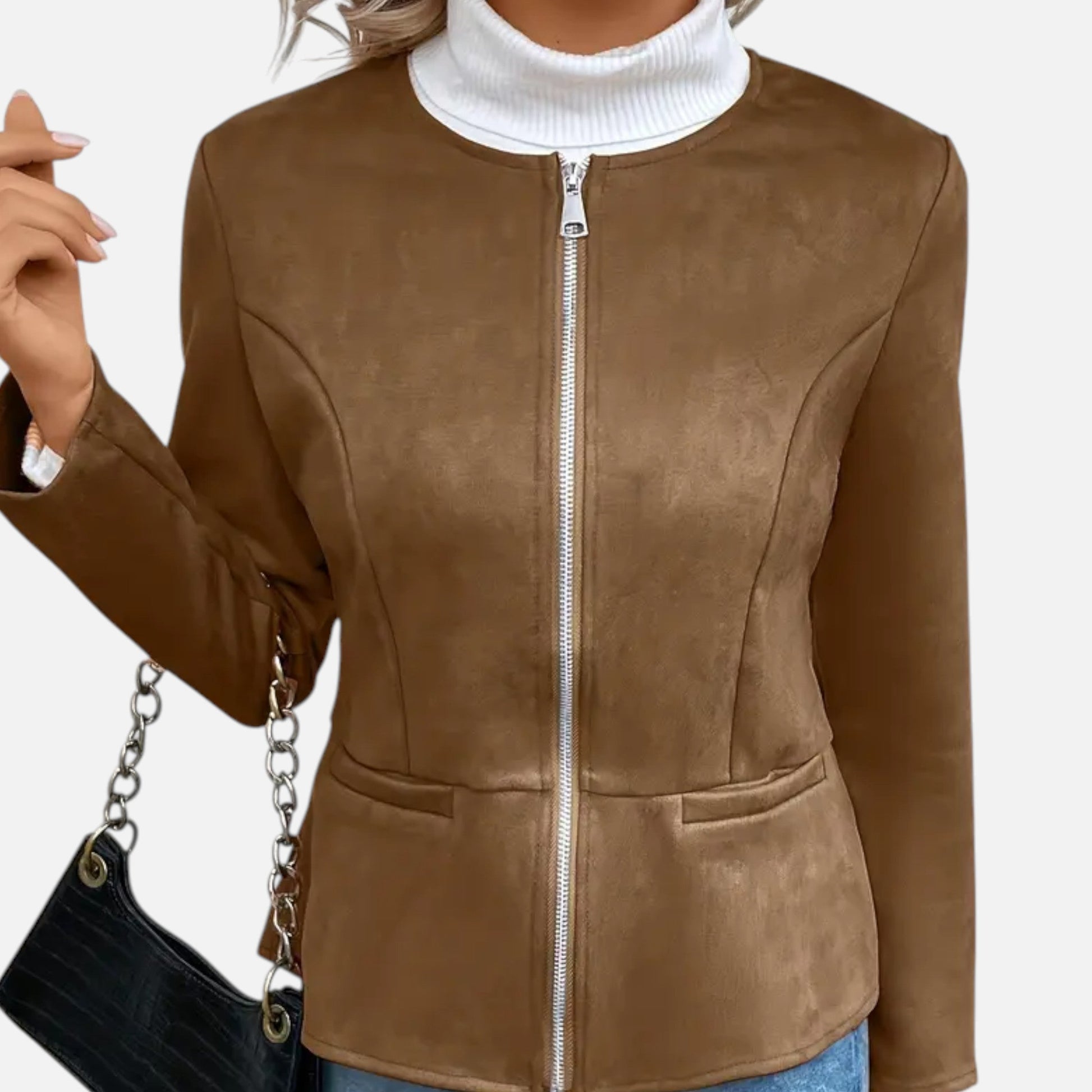 Dorevelle | Damen-Cropped-Jacke – Schlanke ZIP-Optik für stilvolle Eleganz