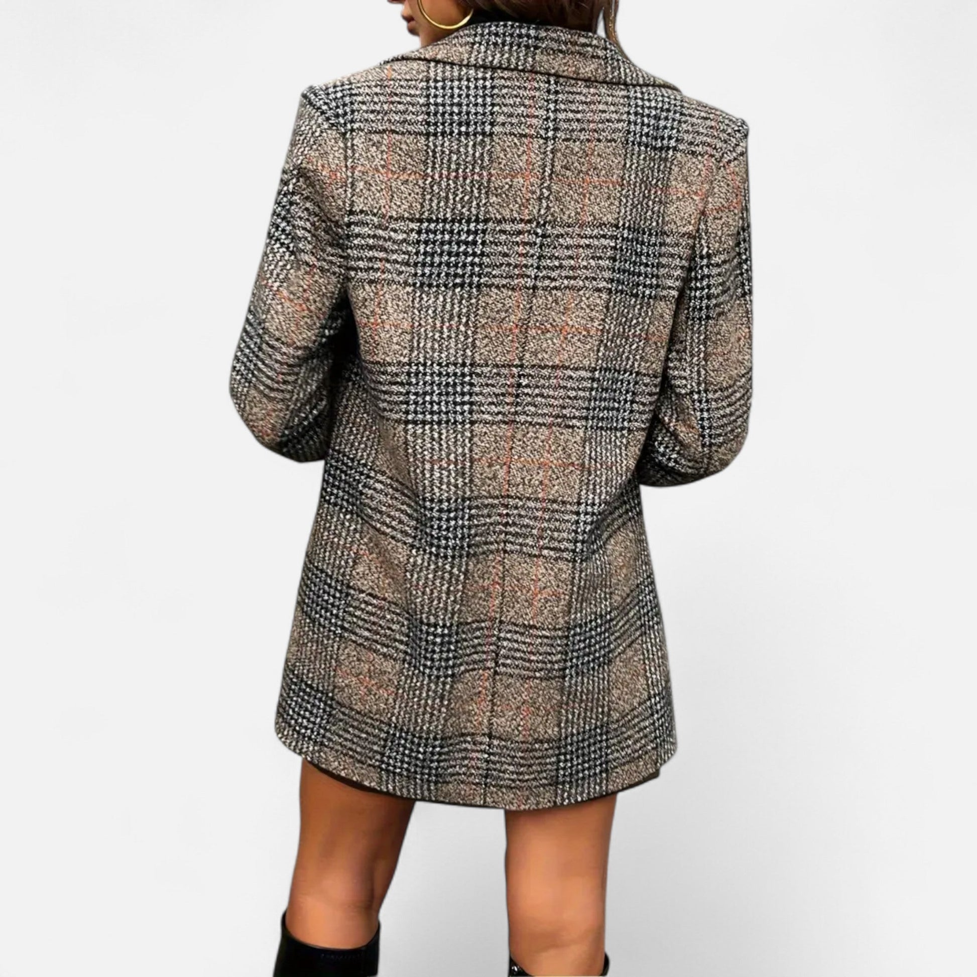 Dorevelle | Damenklassischer Houndstooth-Mantel – Zeitlose Eleganz und Stil