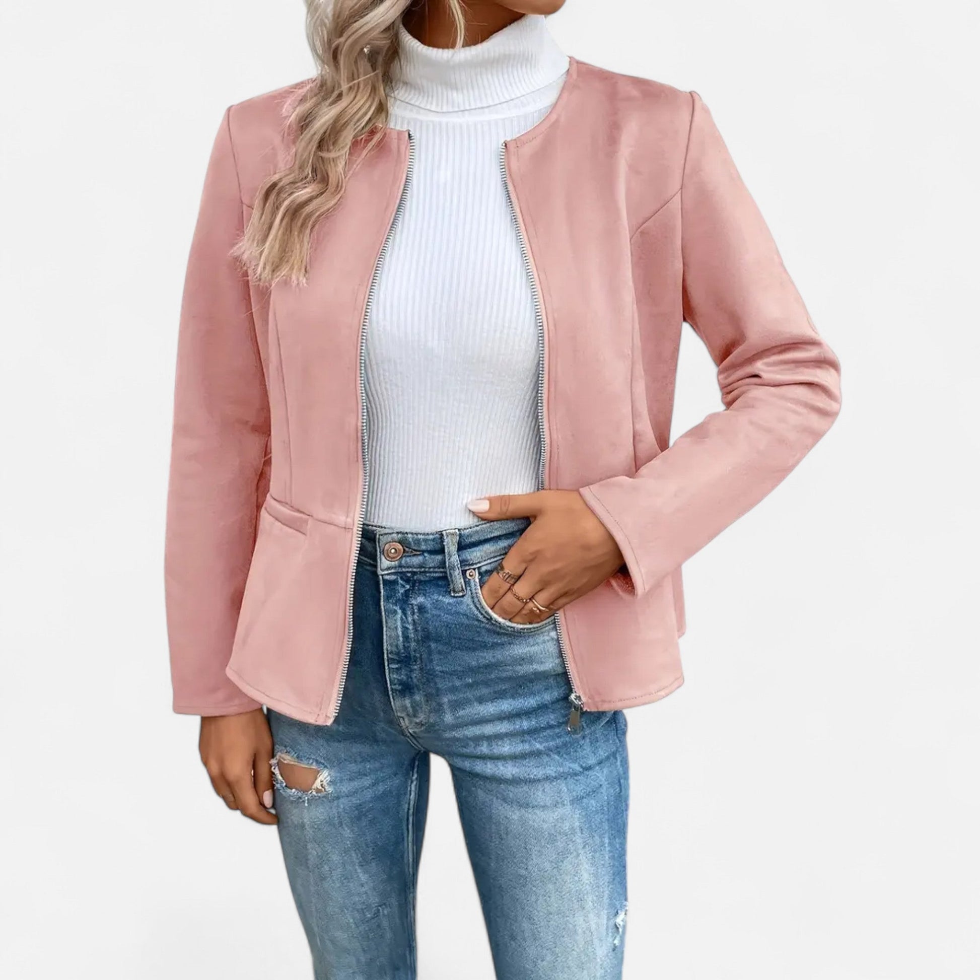 Dorevelle | Damen-Cropped-Jacke – Schlanke ZIP-Optik für stilvolle Eleganz
