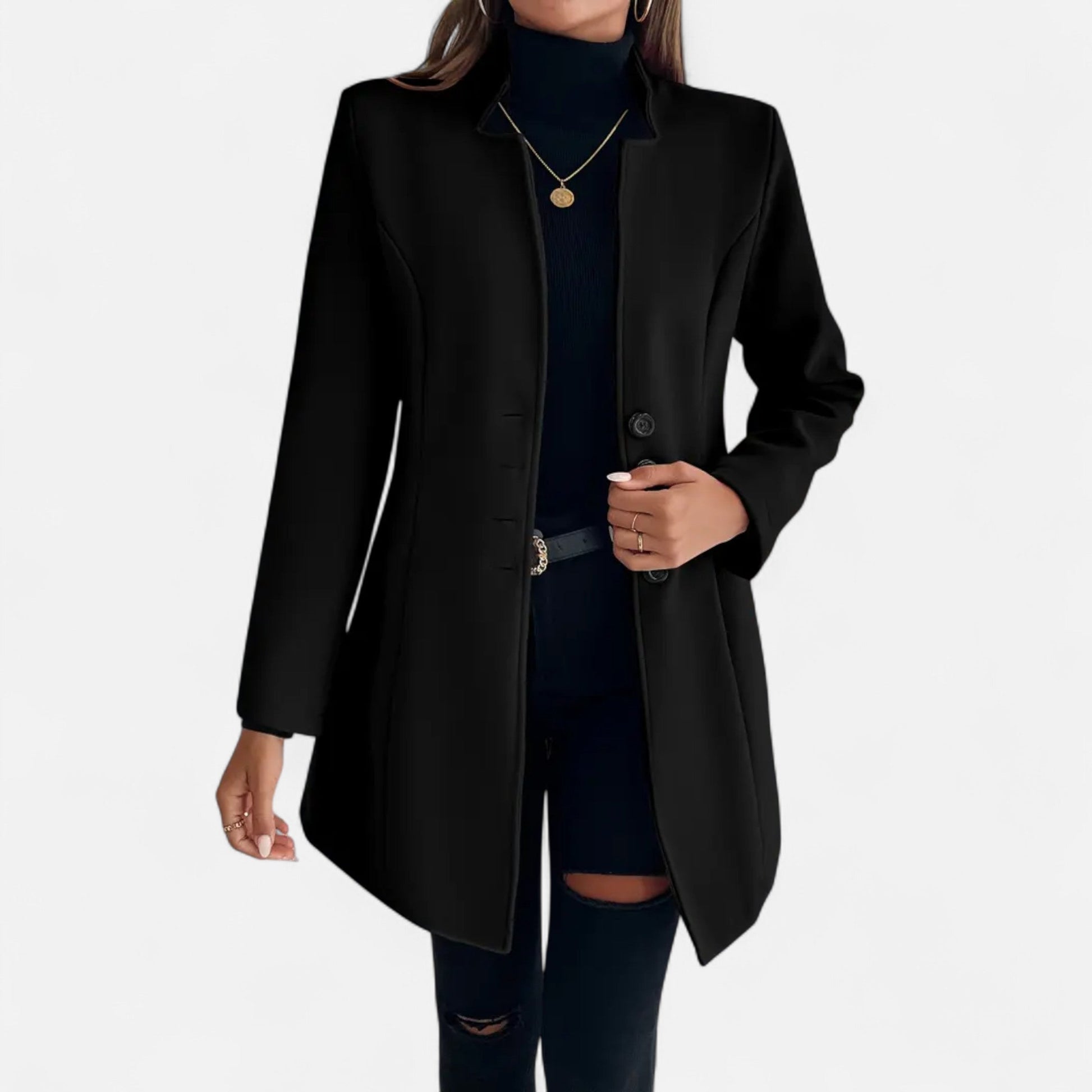Dorevelle | élégante manteau long pour femmes avec design sophistiqué à manches raglan