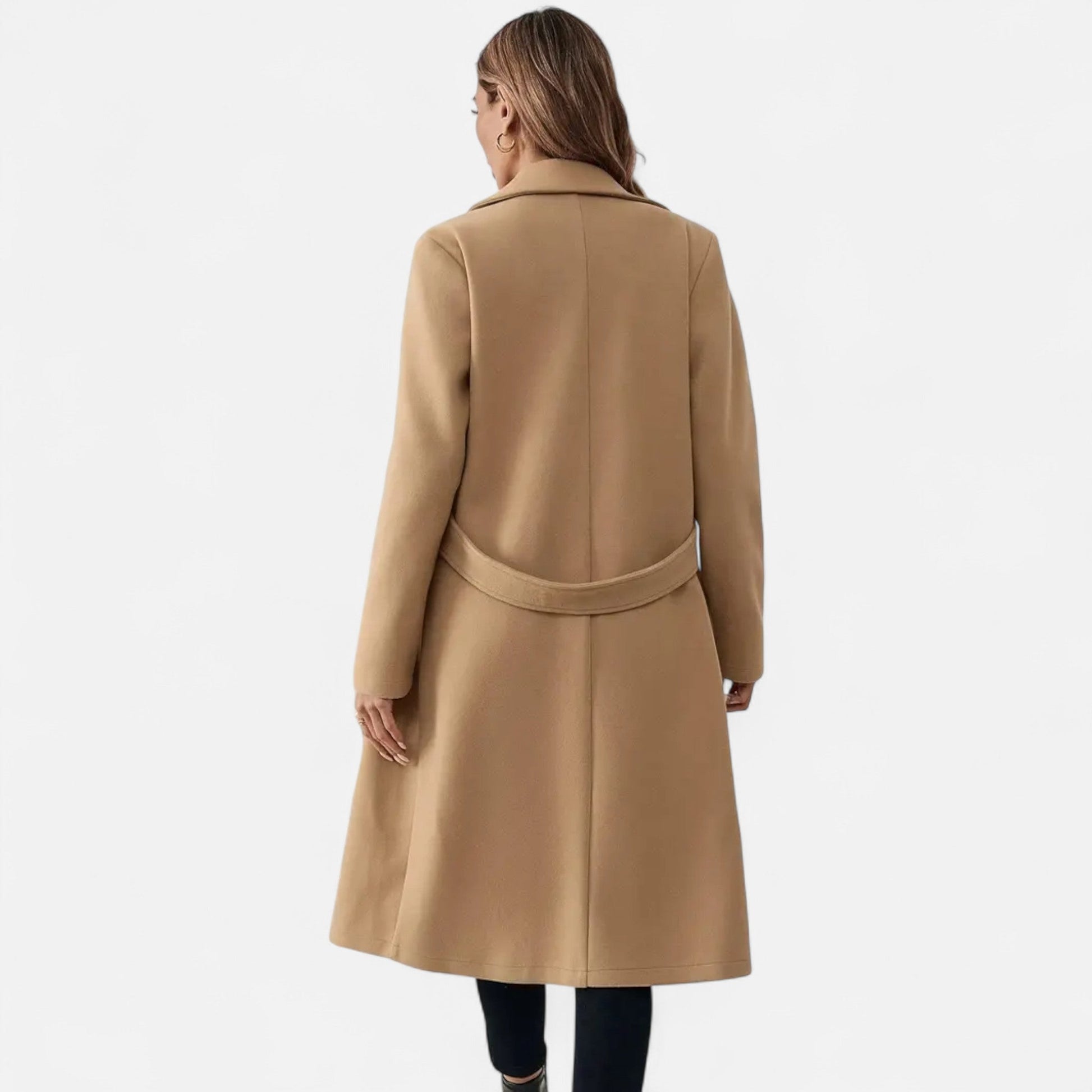 Dorevelle | Women's Elegant Tweed Overcoat with Stylish Belted Design