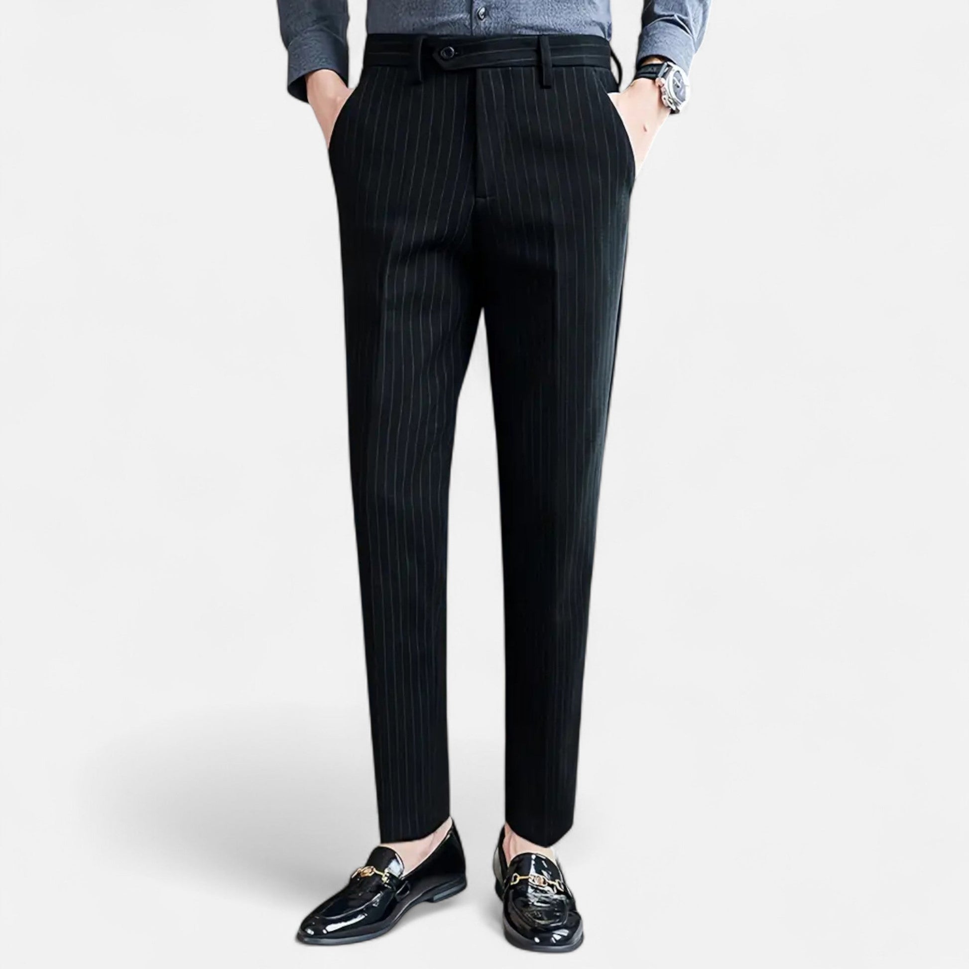 Dorevelle | Herren Anzugshose mit Streifen – Elegante Slim-Fit Business-Mode