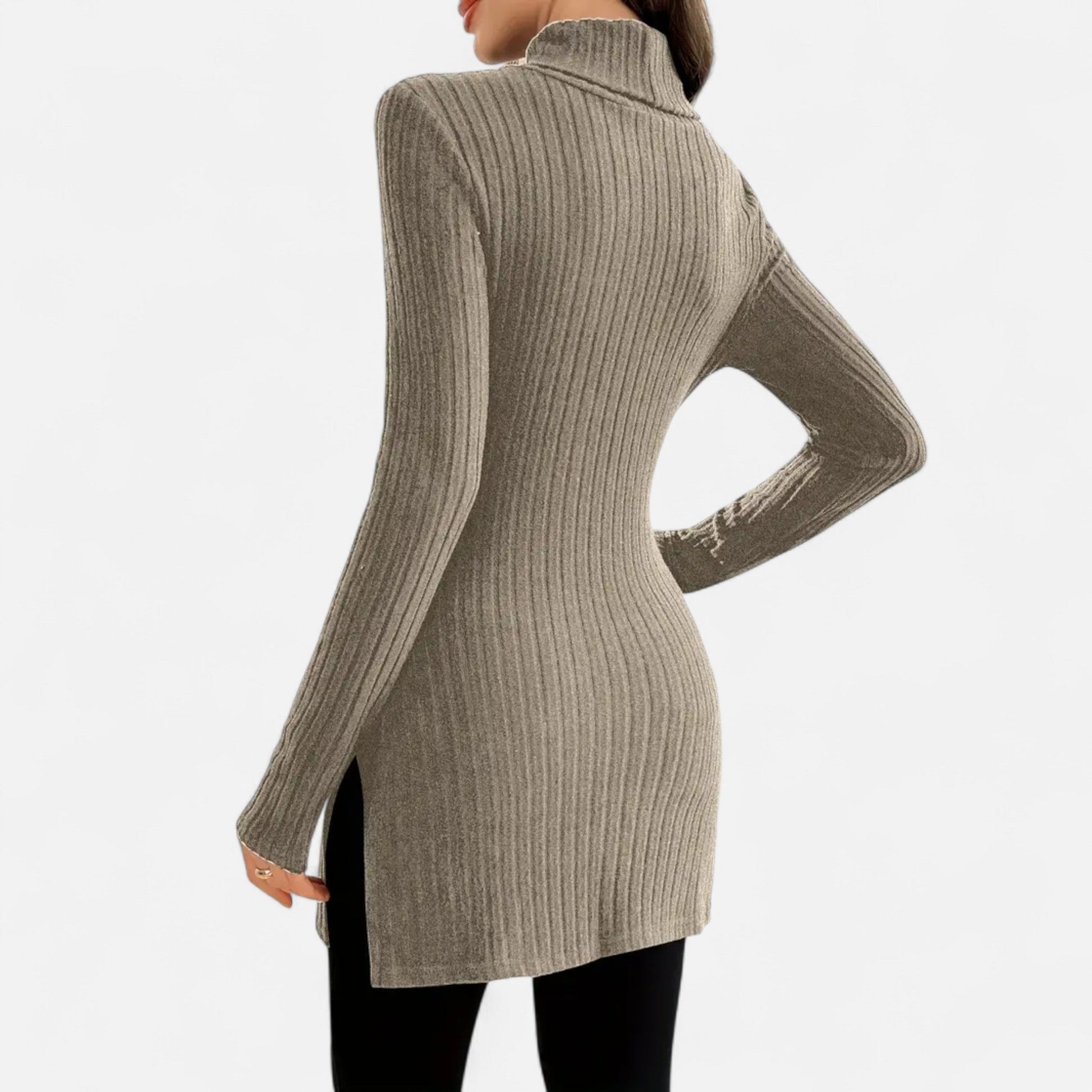 Dorevelle | Femmes Pull-Over en Maille Ribbée – Élégant Col Haut pour un Style Sophistiqué