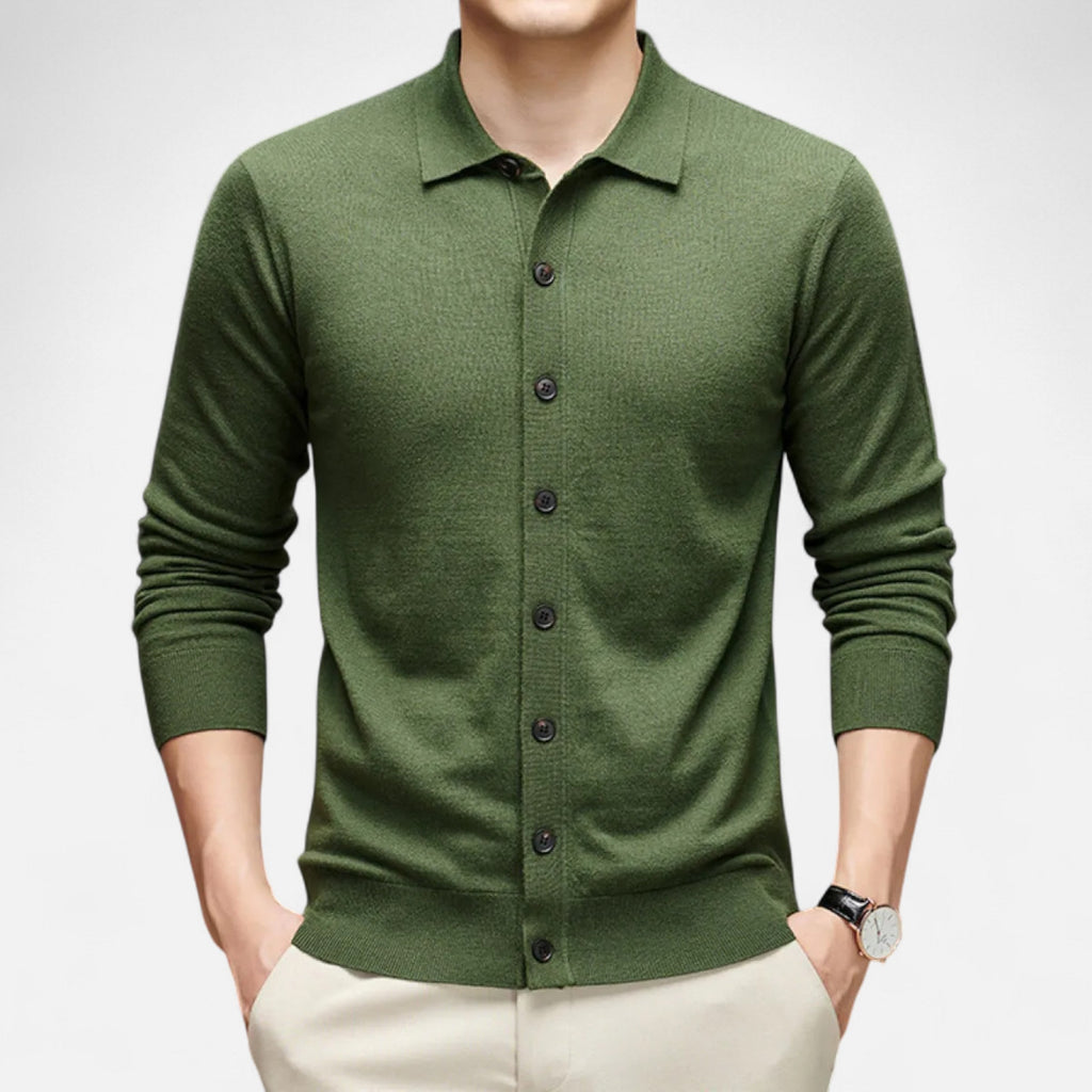 Dorevelle Men’s Wool Sweater – Premium Fine Yarn Button-Up Classic for Timeless Style