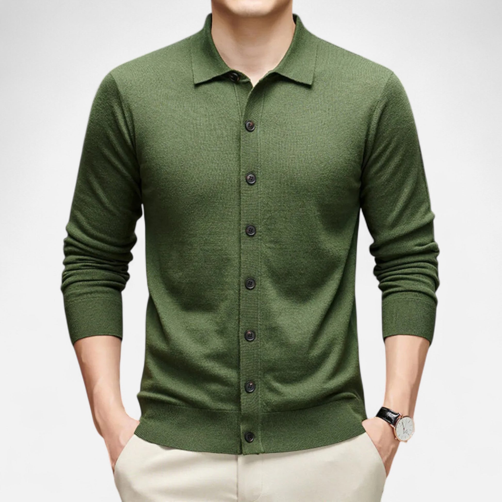 Dorevelle Men’s Wool Sweater – Premium Fine Yarn Button-Up Classic for Timeless Style