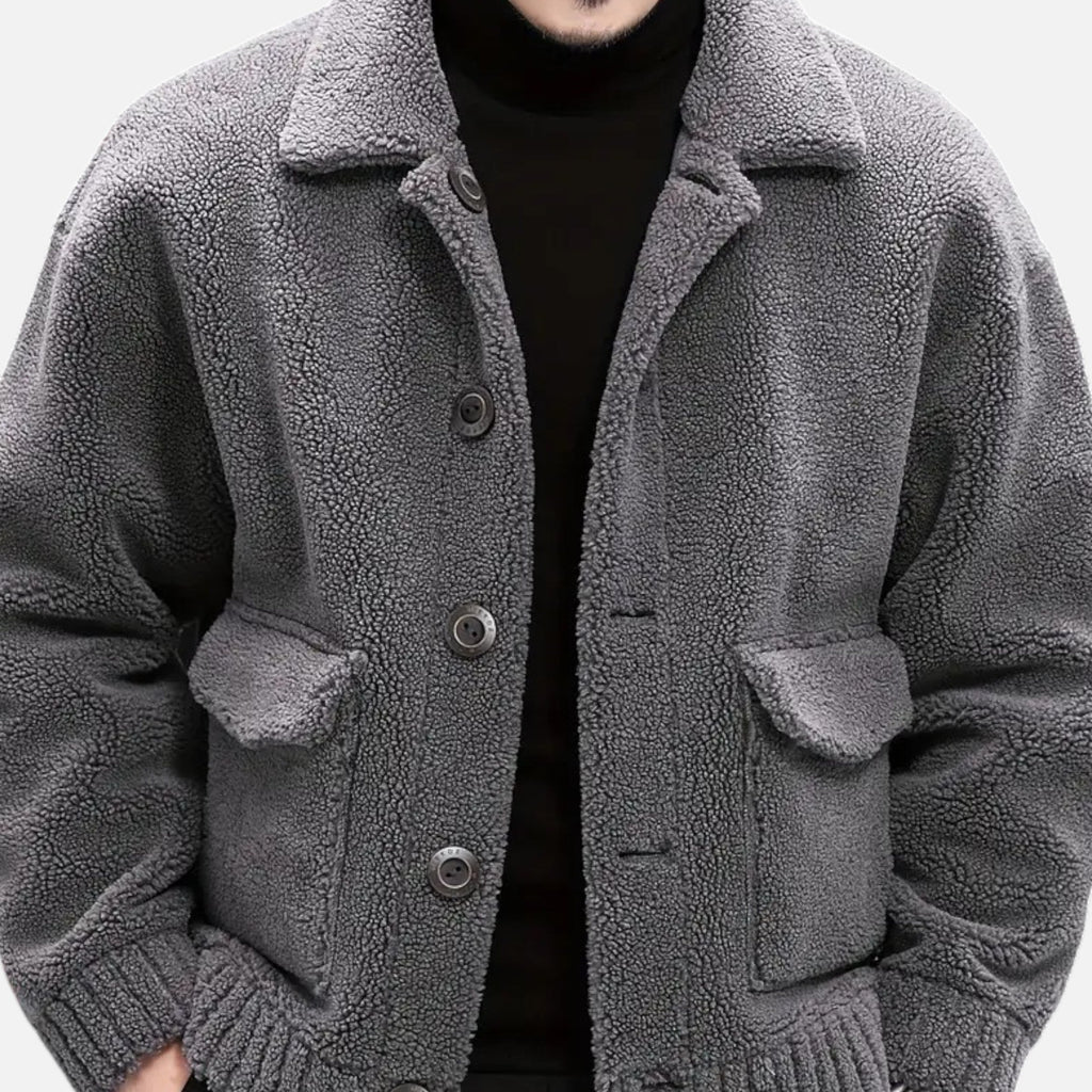 Dorevelle | Men’s Faux Fur Jacket – Lapel Autumn Winter Elegance