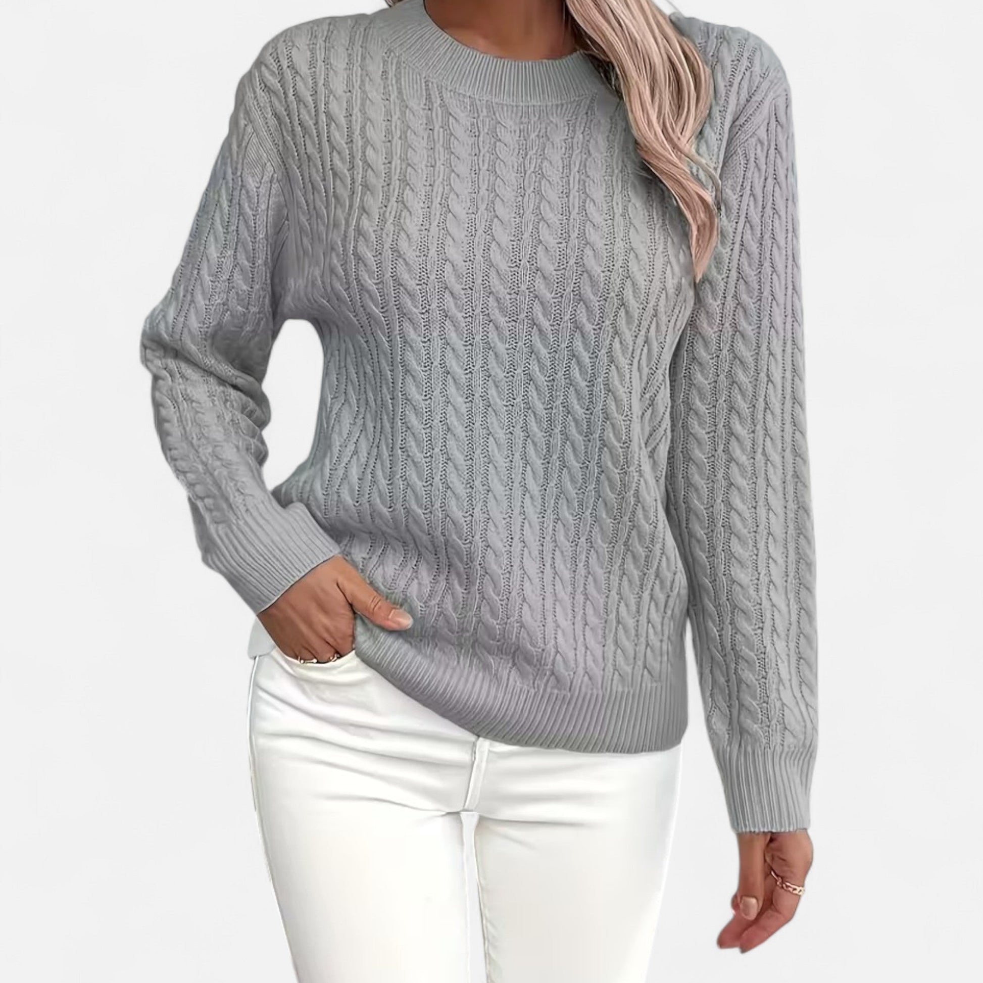 Dorevelle | Women's Cozy Casual Round-Neck Sweater for Effortless Style