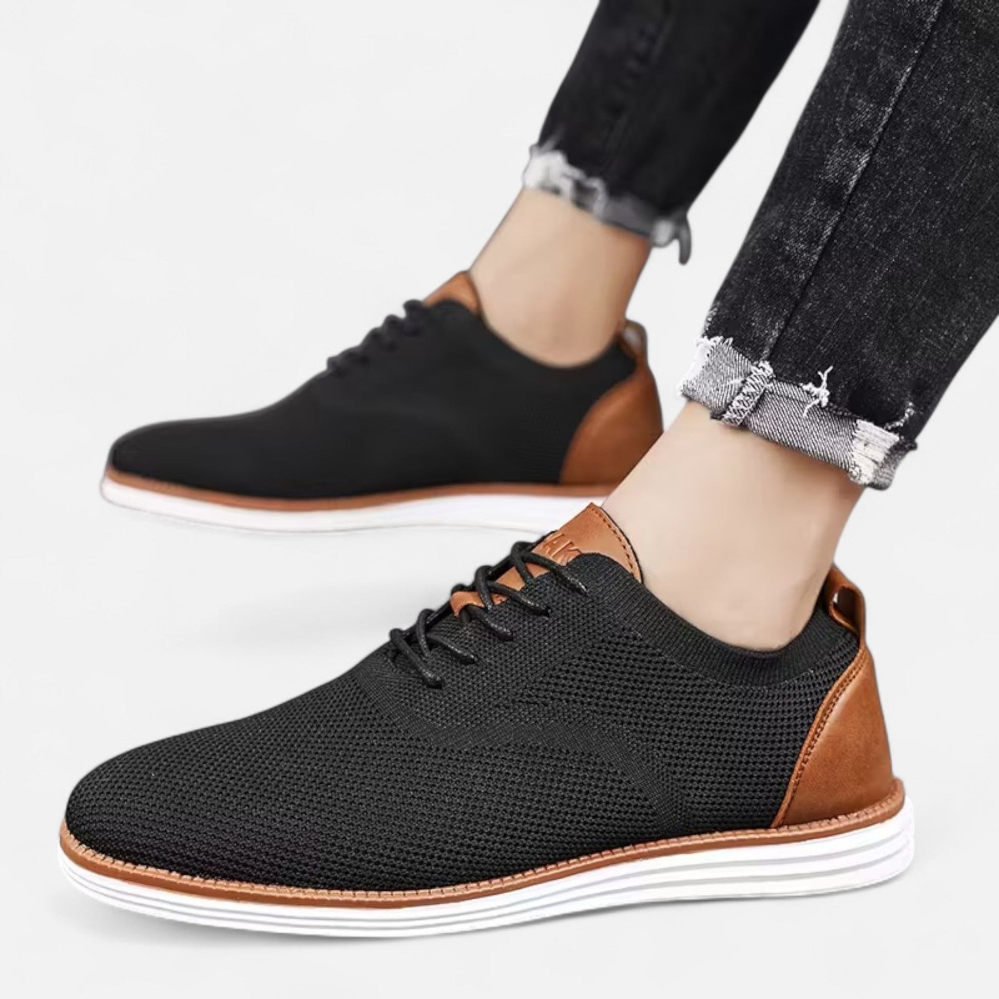 Dorevelle | Herren-Dress-Sneaker – Atmungsaktiver Lederschuh mit Schnürung für stilvolle Eleganz