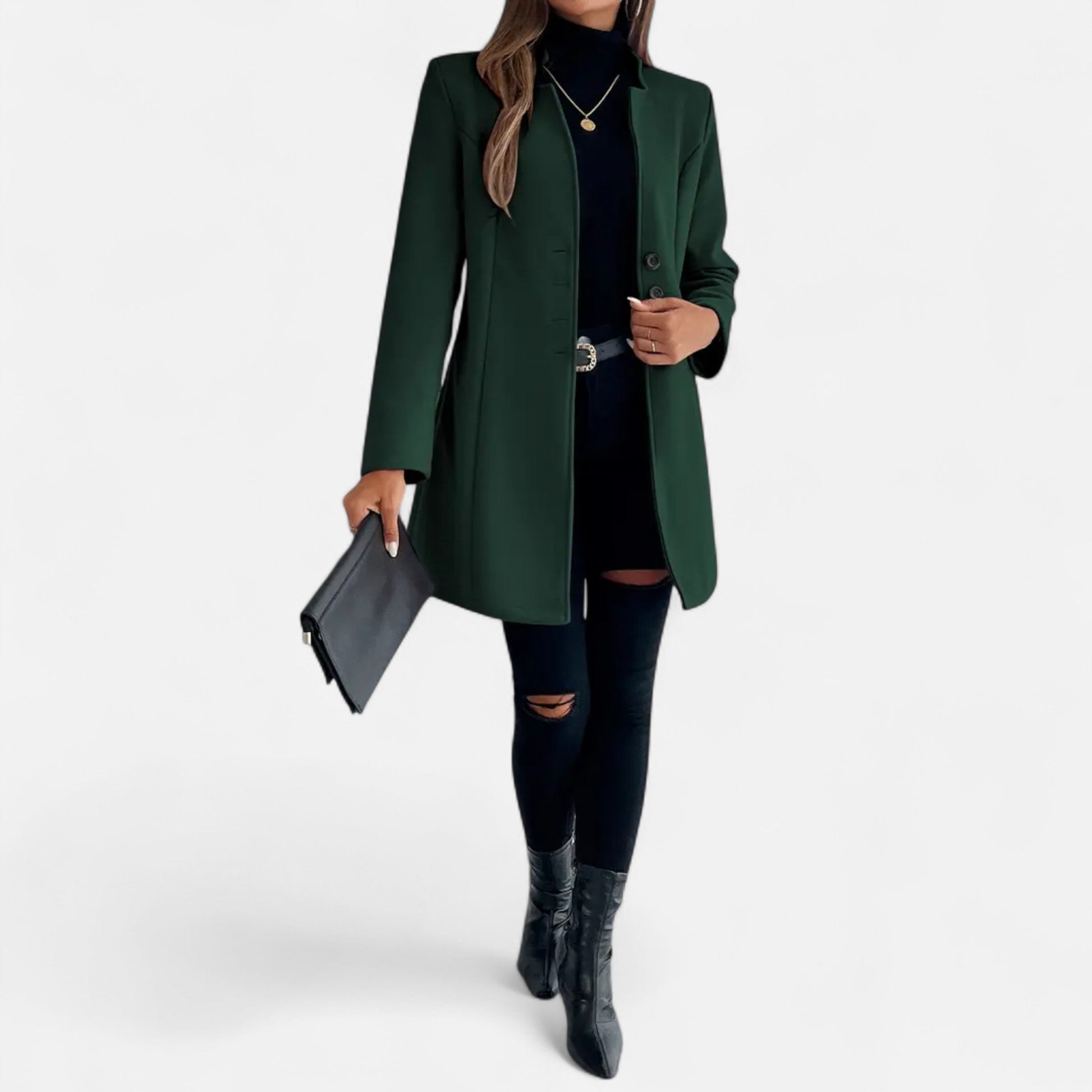 Dorevelle | élégante manteau long pour femmes avec design sophistiqué à manches raglan