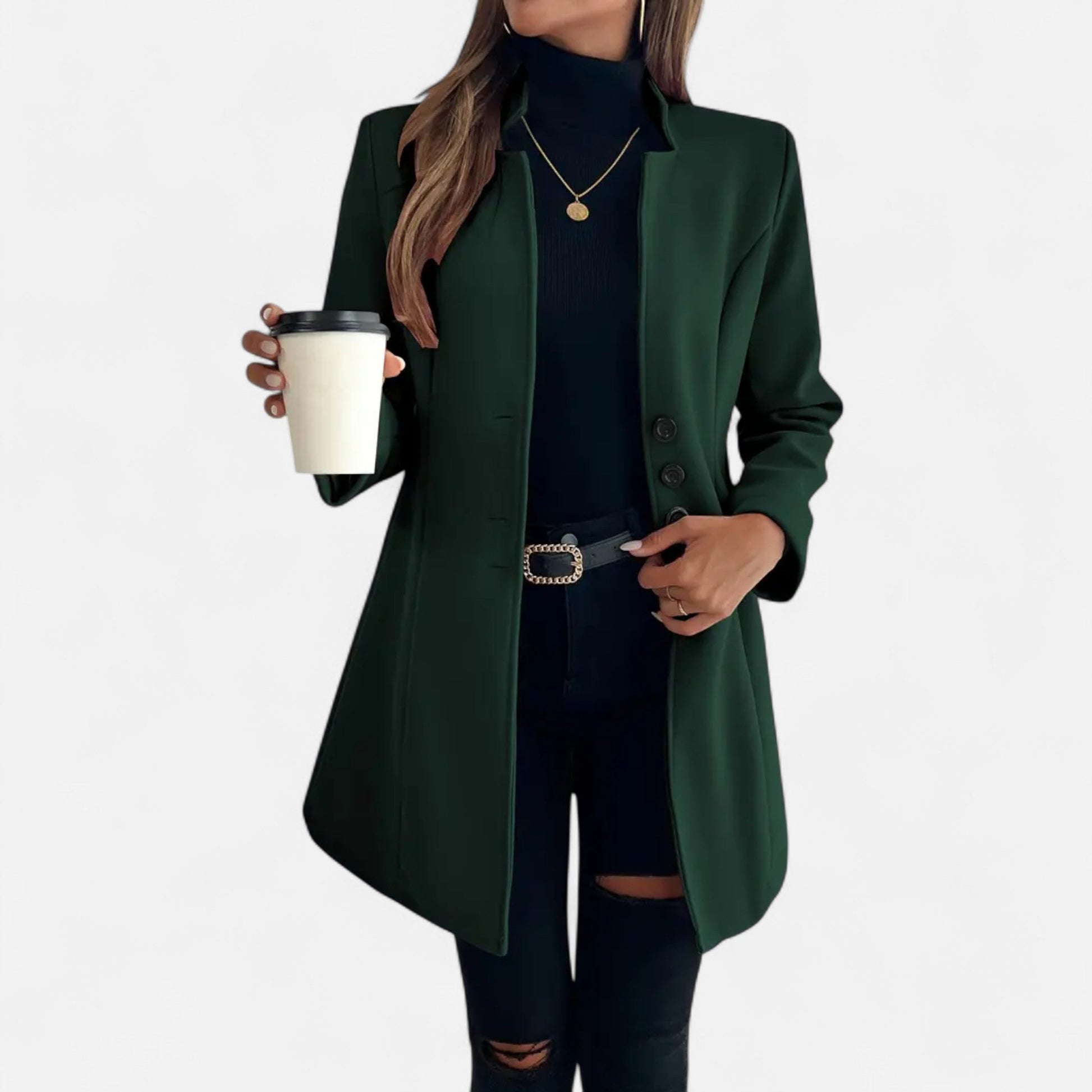 Dorevelle | élégante manteau long pour femmes avec design sophistiqué à manches raglan