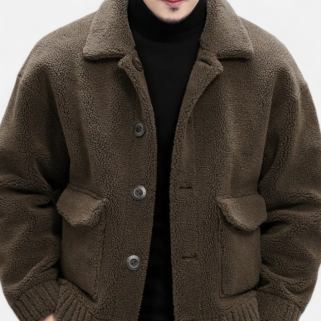 Dorevelle | Men’s Faux Fur Jacket – Lapel Autumn Winter Elegance