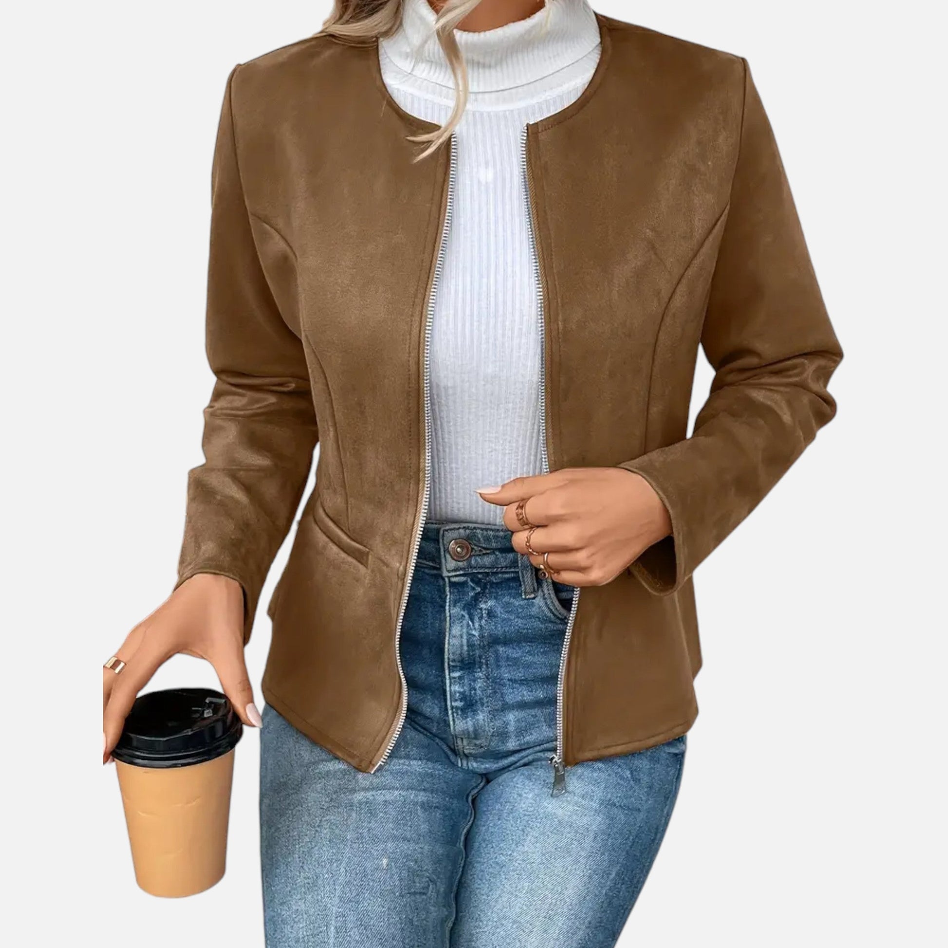 Dorevelle | Damen-Cropped-Jacke – Schlanke ZIP-Optik für stilvolle Eleganz