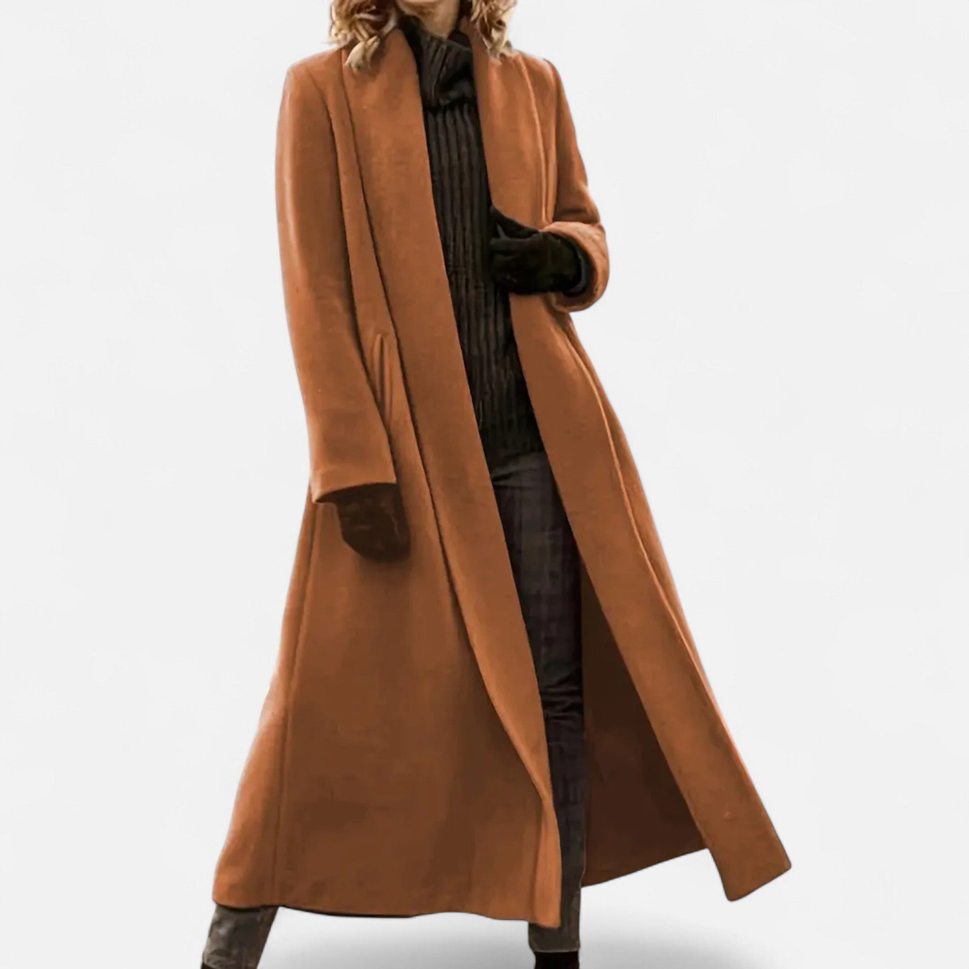 Dorevelle Women's Plus Size Overcoat with Stylish Lapel Collar for Elegant Look
