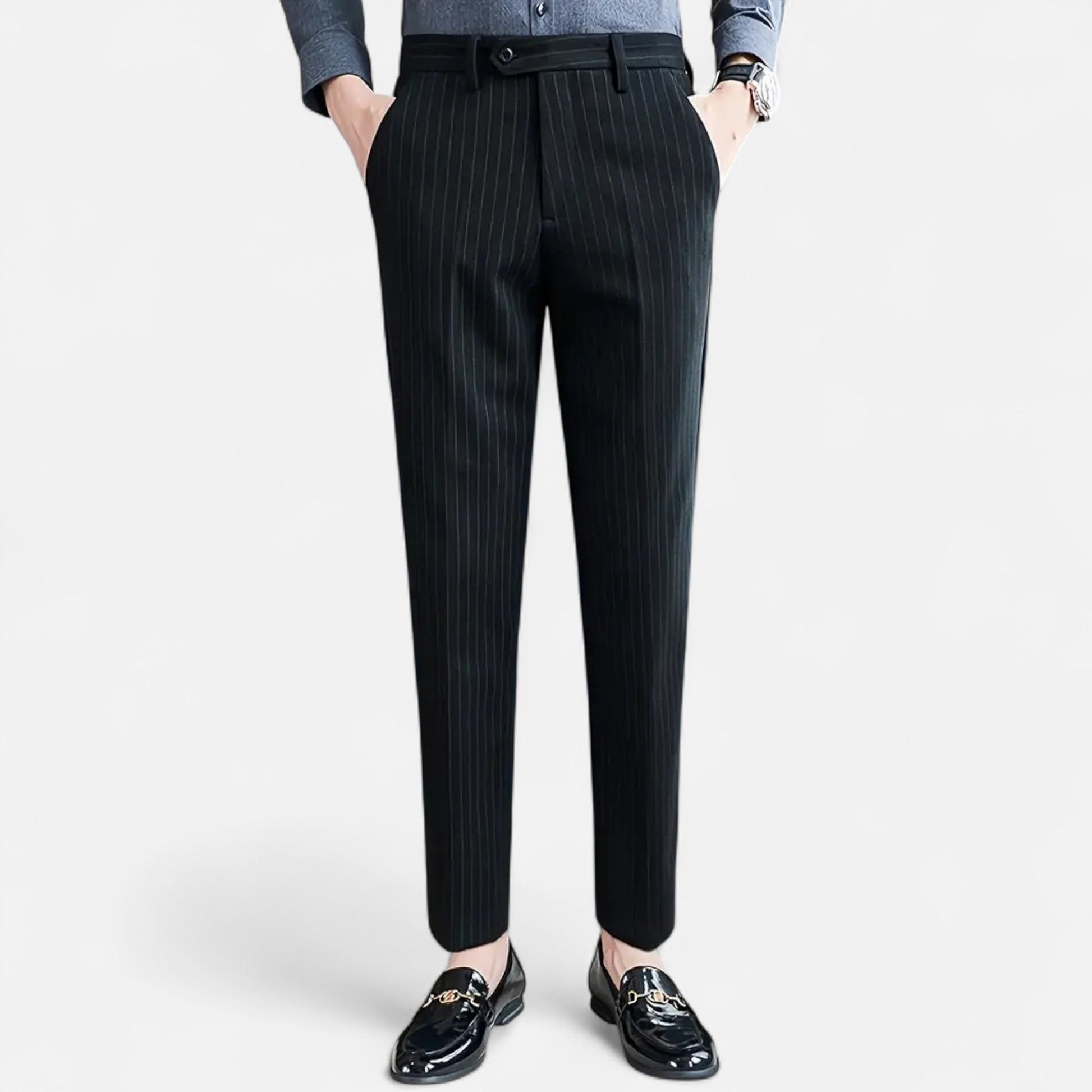Dorevelle | Herren Anzugshose mit Streifen – Elegante Slim-Fit Business-Mode