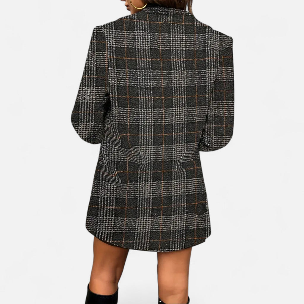 Dorevelle | Damenklassischer Houndstooth-Mantel – Zeitlose Eleganz und Stil