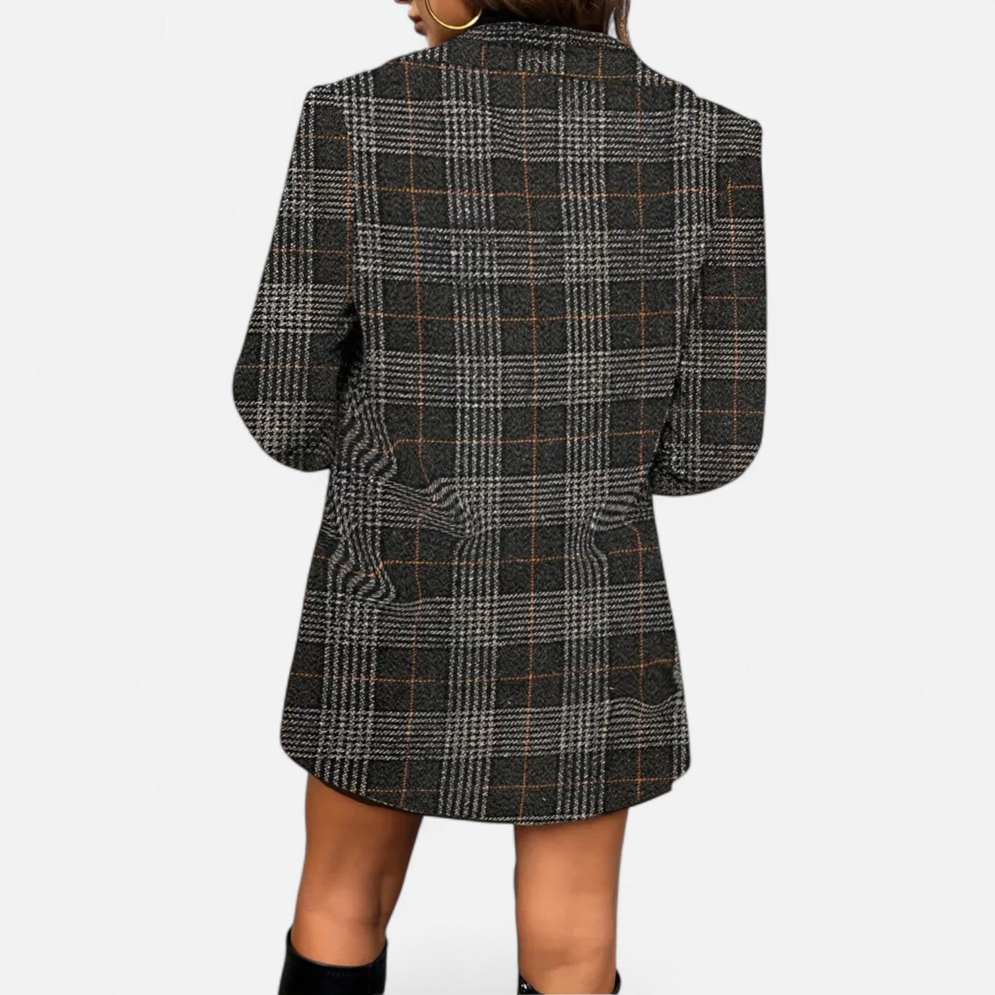 Dorevelle | Damenklassischer Houndstooth-Mantel – Zeitlose Eleganz und Stil