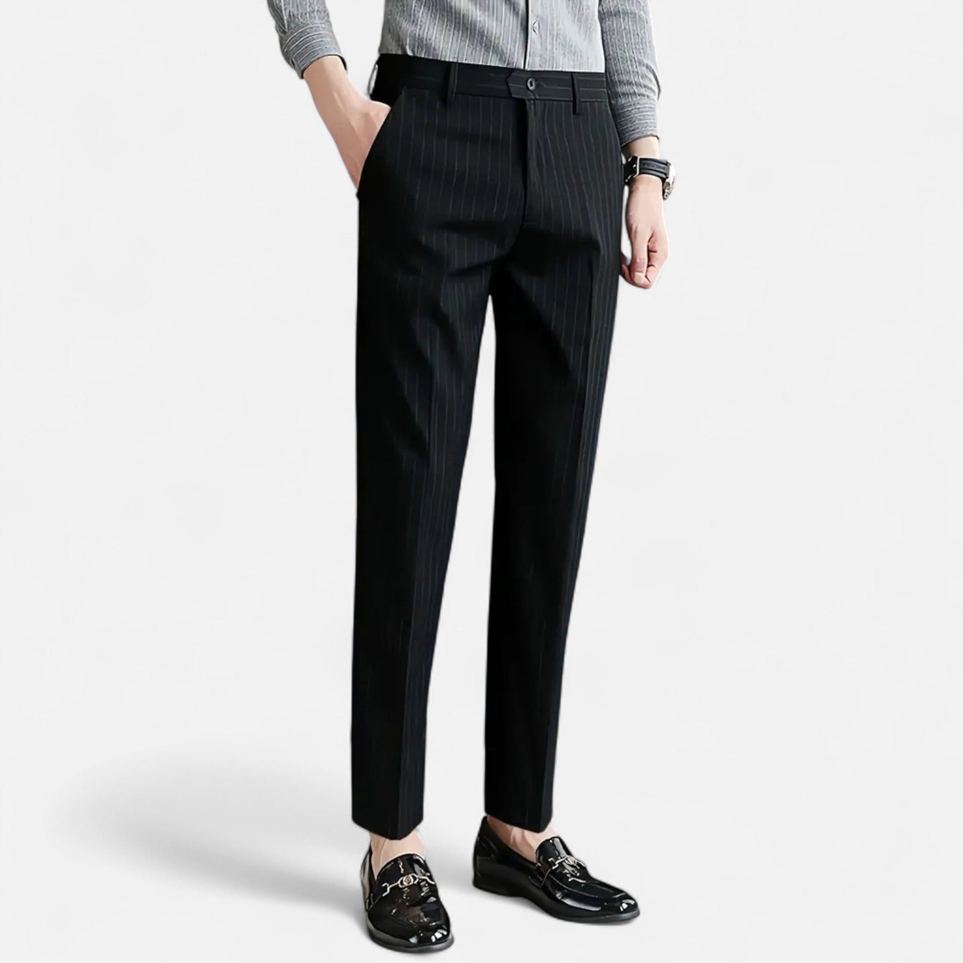 Dorevelle | Herren Anzugshose mit Streifen – Elegante Slim-Fit Business-Mode