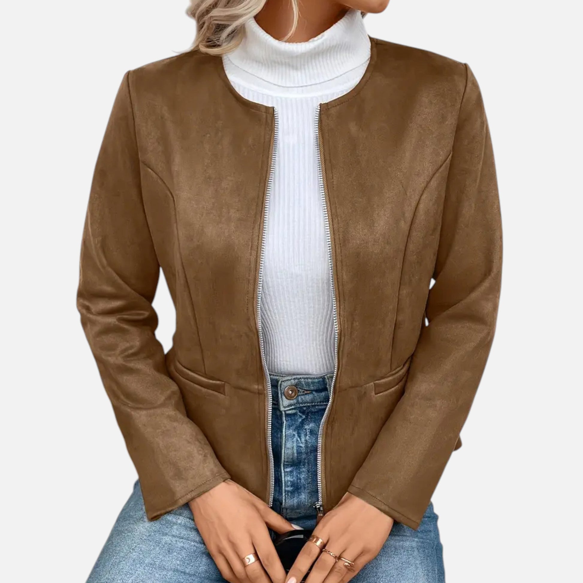 Dorevelle | Damen-Cropped-Jacke – Schlanke ZIP-Optik für stilvolle Eleganz