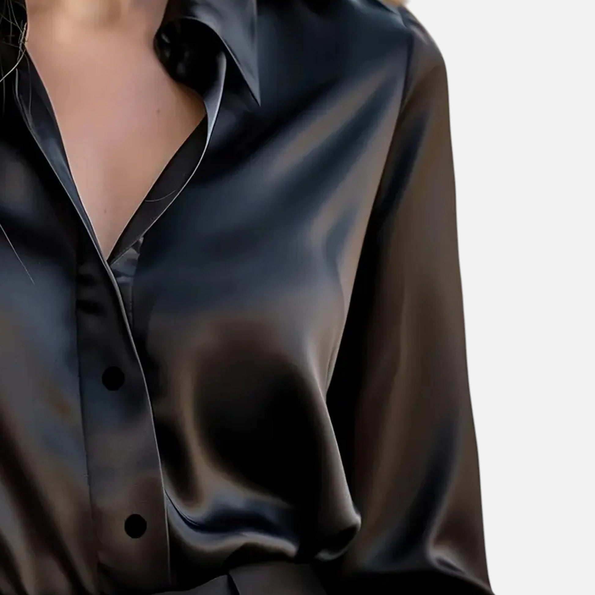 Dorevelle Women’s Satin Blouse - Sophisticated Long Sleeve Elegance